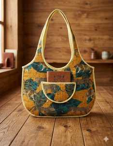 Sac fourre-tout léger matelassé à imprimé léopard 100% coton avec chaînes, poche avant, fermeture éclair ouverte, style bohème, toutes saisons - Product Image 1