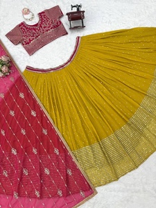 Ensemble Lehenga Choli avec dupatta, entièrement brodé, tenue traditionnelle indienne et pakistanaise pour mariage, robe longue pour femme - Product Image 6