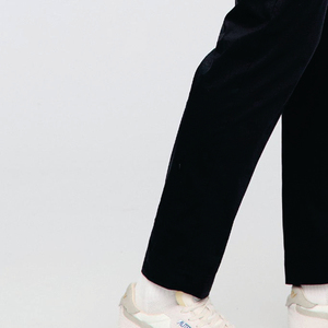 <b>Men</b> Black Straight Fit Casual <b>Trousers</b> <b>Elastic</b> Waist Breathable Spandex Cotton Knitted Side Pockets Spring Wear - Product Image 2