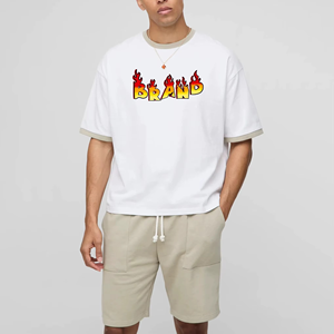 Factory Wholesale Men <b>T</b> <b>Shirt</b> Shorts Set Lightweight Cotton Casual Daily Beach Wear Clothing Set OEM Manufacturer - Product Image 1