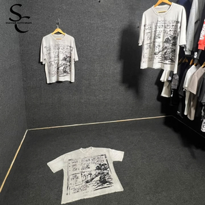 T-shirts personnalisés de haute qualité avec effet délavé et vieilli, 100% coton jersey, tissu respirant, coupe ample, col rond, OEM - Product Image 1
