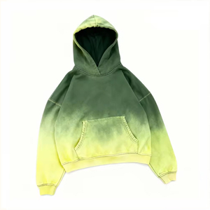 Sweat à capuche de luxe en molleton bouclette 500 GSM délavé à l'acide – Lavage pigmenté personnalisé, coupe oversize, fabricant en gros. - Product Image 1