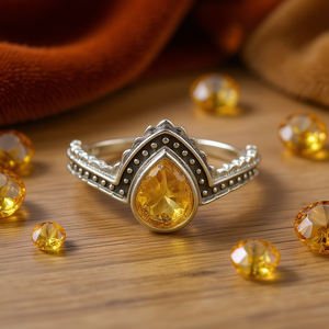 Bague en cristal de citrine, poids 3,4 grammes - Product Image 3