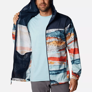 Veste coupe-vent légère pour homme, imperméable, à capuche, fermeture éclair intégrale, imprimé graphique multicolore, pour la randonnée et les sports - Product Image 4