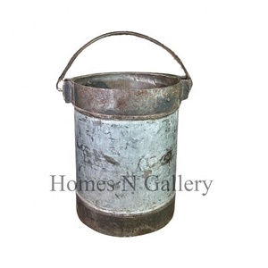 Handmade Rustic Designer Galvanized Metal Iron High Quality Vintage Finish Large <b>Small</b> Outdoor Garden Decor <b>Pots</b> Home Plants - Product Image 2