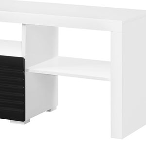 Supporto per TV a 3 scaffali bianco e nero lucido per mobili dal design elegante ed elegante - Product Image 6