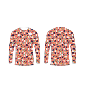 เสื้อเชิ้ตแขนยาวลายดอกไม้สีชมพูคอรัลสำหรับผู้ชาย เสื้อวิ่งออกกำลังกาย เสื้อยืดออกกำลังกายแบบรัดรูป เสื้อยืดฝึกซ้อม เสื้อยืดลายดอกไม้แบบนามธรรม - Product Image 1