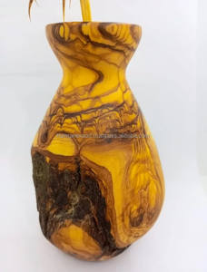 Beau vase en bois fait à la main pour la décoration intérieure premier cadeau de maison pour les acheteurs et les agents immobiliers pour le salon - Product Image 4