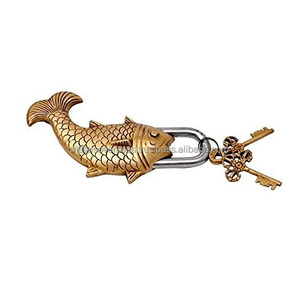 กุญแจทองเหลืองลายปลาแบบโบราณ สำหรับตกแต่งบ้าน ตู้ และประตู - Product Image 5