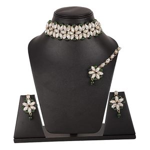 Women's Christian Fine Sparkling Crystal Rhinestone Flowers Wedding Jewelry Set Gold Plated Necklace Earrings Trendy <b>Gift</b> - Product Image 3