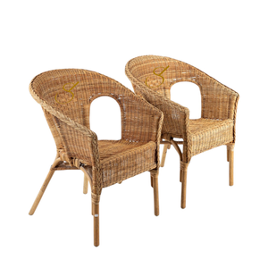 Modern Natural Rattan Dining Armchair Handmade Chair for Living Room Cafe Restaurant Furniture - Product Image 5
