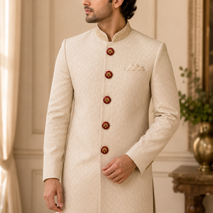 Botones de Latón de Lujo Personalizados con Esmalte Rojo y Motivo de Flor de Lis Dorada, Botón Metálico para Blazer, Sherwani y Traje Jodhpuri para Hombre - Product Image 2