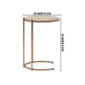 Simple Stylish Metal <b>Side</b> <b>Table</b> Office Furniture Marble Top <b>with</b> Round Shape End <b>Table</b> Cabinet for Living Room, <b>Drawing</b> Room - Product Image 4