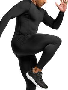 Haut de compression à manches longues pour homme, motif camouflage, protection UV, coupe ajustée, idéal pour l'entraînement, le yoga, la natation, le surf et les activités sportives - Product Image 3