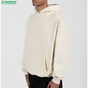 High Quality Solid Vintage Winter Streetwear 360 GSM 100% Cotton Fleece Thick Heavy Pocket Pullover <b>Oversized</b> <b>Hoodies</b> <b>Men</b> - Product Image 3