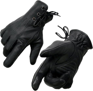 Gants en cuir légers noirs pour femmes Samroz Sports - Product Image 1