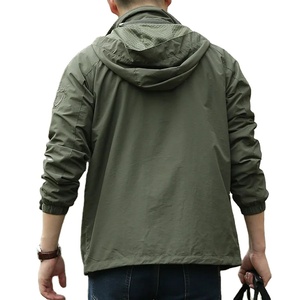 Chaqueta cortavientos de talla grande con cuello levantado para hombre 2025, impermeable, con cremallera, transpirable para primavera y otoño, actividades al aire libre tejidas - Product Image 4