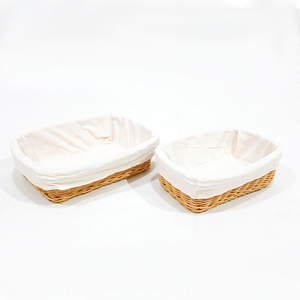 New Design Rectangle Natural <b>Plastic</b> Storage <b>Baskets</b> With White Liner Eco-Friendly Multi-Purpose Simple Style - Product Image 1