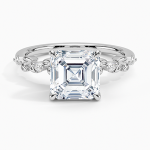 BOJ <b>Ring</b> 0108 Asscher Cut 925 Silver Leaves and Buds Setting Solitaire <b>Diamond</b> <b>Ring</b> 2ct D Color VVS1 Moissanite GRA Certified - Product Image 1