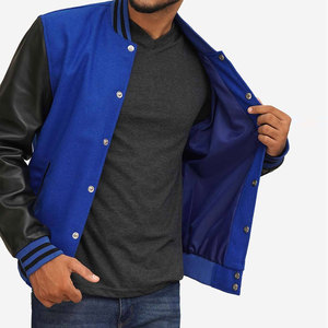 Custom Unisex Polyester Waterproof Printed Summer Varsity <b>Jacket</b> Faux Leather Sleeves Wholesale Letterman Bomber Baseball Collar - Product Image 3