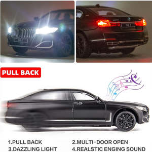 รถโมเดล BMW 760 Li ผลิตจากโลหะ  แบบรถแข่ง  ของเล่นจำลอง  ตกแต่งภายในอย่างละเอียด  ขนาด 1:32  ระบบควบคุมการเคลื่อนที่ด้วยแรงเสียดทาน  ขนาดล้อ 16x5 - Product Image 2