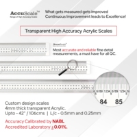 Autocollant adhésif industriel résistant à l'huile pour une mesure de précision, règle en polycarbonate durable de 42 pouces de longueur