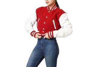 Chaqueta Deportiva de Béisbol Personalizada con Bordado Chenille, Tejida, Transpirable, 100% Lana, para Mujer, Estilo Universitario - Product Image 5