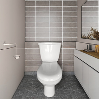 Nouveau produit : WC en céramique deux pièces Parma, avec abattant de toilettes modulaire à siège souple, double chasse, siphon en S et siphon en P robustes