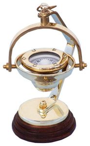 Nautical Brass <b>Gimbal</b> Compass Decorative Marine Compass Analog Dial Display for Travel Hiking Camping Gift - Product Image 2