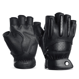 Guantes de Carreras de Medio Dedo de Cuero con Correa Ajustable para la Muñeca, Diseño Antideslizante Unisex para Actividades al Aire Libre - Product Image 3