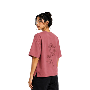 Custom Boxy Fit T Shirts for Women Heavy Cotton <b>Drop</b> Shoulder Short Sleeve Streetwear Tee OEM ODM Wholesale Clothing Manufacture - Product Image 4