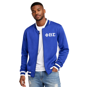 Chaqueta de Calentamiento de Forro Polar Térmico Azul Phi Beta Sigma, Ropa de Fraternidad Griega con Ajuste Atlético, Estilo Premium, Comodidad y Rendimiento - Product Image 1