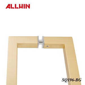 Customized Modern Design OEM ODM Brushed Gold Finish 19mm Brass Material Square Glass Door Pull Handle for Bathroom or Hotel Use - Product Image 3