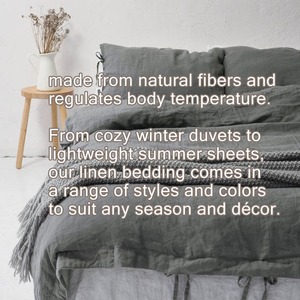 Grade a 100% <b>Linen</b> Eco-Friendly Custom Logo Modern All-Season Wedding 3-Piece Kit Bed Sheet <b>Set</b> - Product Image 4