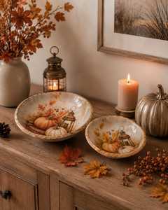 Cuenco de madera artesanal con diseños impresos de Halloween, ideal para decoración festiva, regalos y exhibiciones de temporada. - Product Image 2
