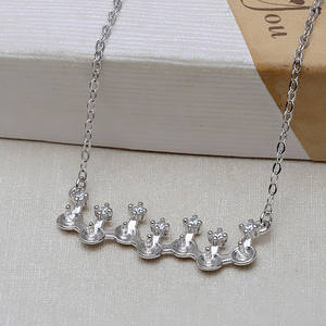 Cadena de Plata S925 con Soporte para Múltiples Perlas, Accesorios de Joyería DIY, Collar de Perlas de 4-4.5 mm para Mujer, Colgante de Cristal - Product Image 3