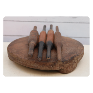 Rodillo de Madera Antiguo y Usado, Tabla de Repostería con Patrón Tradicional, Utensilios de Cocina, Juego de Herramientas para Hornear Coleccionables - Product Image 1