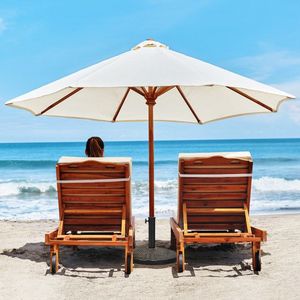 Base per Ombrellone da Patio Quadrata 22 Libbre, Stile Vimini con Struttura in Metallo per Uso Esterno in Villa, Spiaggia, Hotel - Product Image 3