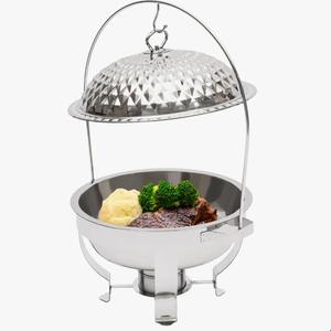 Recipiente redondo de acero inoxidable de 4.76 cuartos de galón para calentar comida tipo buffet con tapa al mejor precio - Product Image 4