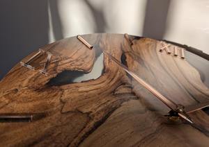 Handcrafted Rustic Wooden <b>Wall</b> <b>Clock</b> Natural Log Design <b>Unique</b> Asymmetrical Home Decor At Best Price - Product Image 2