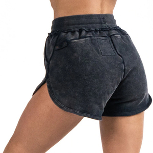 Nouveau design – Short en polyester tricoté bleu pour femme, taille élastique, cordon de serrage, poches, blocs de couleur, coupe décontractée, séchage rapide - Product Image 3