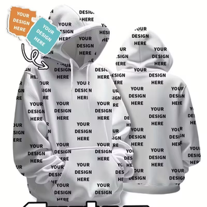Customized Photo/Logo Men's Fleece Pullover Hoodie Full-Body Printed Cartoon Pattern Eco-Friendly Multi-Color Options Soft - Product Image 1