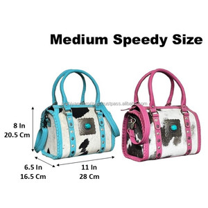 Bolso de viaje de cuero genuino con diseño nuevo 2026, estilo Speedy, de piel de vaca con pelo, para mujer - Product Image 2