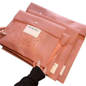 Pochette de rangement jetable longue en tissu non tissé, écologique, lavable, durable, avec fermeture à bouton, personnalisable - Product Image 2