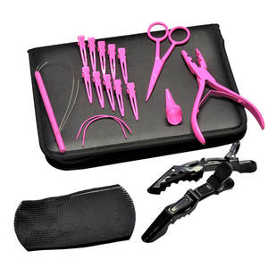 <b>Pink</b> Color Hair Extension <b>Tools</b> Stainless Steel Pliers <b>Set</b> Micro Beads- Professional Hair Extension <b>Tools</b> Bead Remover Plier - Product Image 2