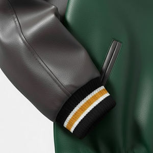 Chaquetas Varsity de Invierno de Forro Polar Estilo Cool Personalizadas, Chaquetas Varsity de Cuero Tipo Bomber para Hombre - Product Image 5