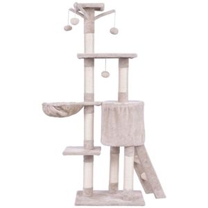 56-Inch Cat Tree & Scratcher Condo <b>Scratching</b> <b>Posts</b> with Ladder Play Area for Cats - Product Image 5