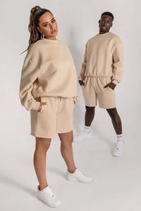 OEM 2026 Vente en gros Ensembles de shorts vierges personnalisables Streetwear pour hommes Ensemble 2 pièces sweat-shirt et short de jogging Unisexe - Product Image 3