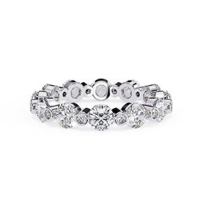 Anillo de Eternidad de Corte Redondo con Diamantes Cultivados en Laboratorio, de Calidad de Exportación, en Oro Sólido de 14K, para Boda o Compromiso, Personalizable - Product Image 2