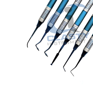 ชุดเครื่องมือผ่าตัดทางทันตกรรม สีน้ำเงิน ด้ามจับแบบมีลายกันลื่น ทำจากสแตนเลสสตีลเกรด I สำหรับทันตแพทย์ - Product Image 5